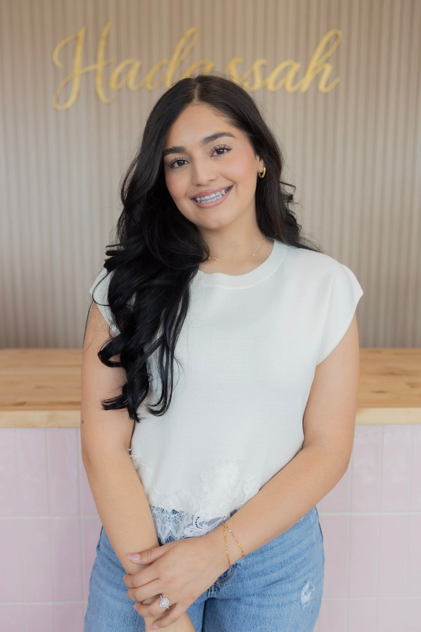 Penelope cream lace top