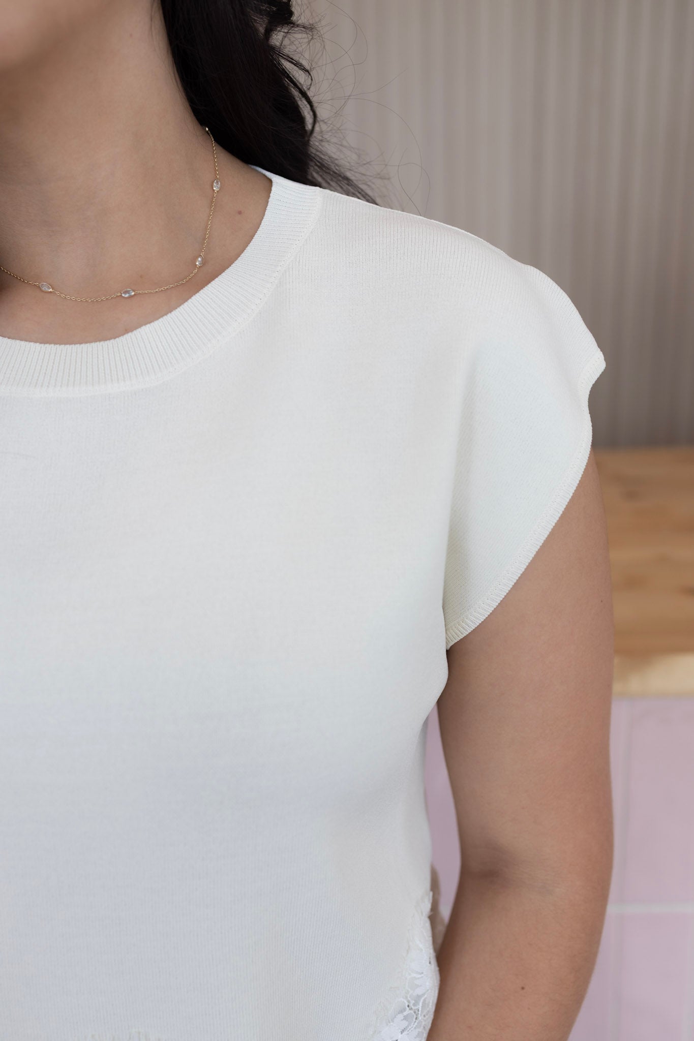 Penelope cream lace top