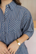 Load image into Gallery viewer, camellia navy blouse
