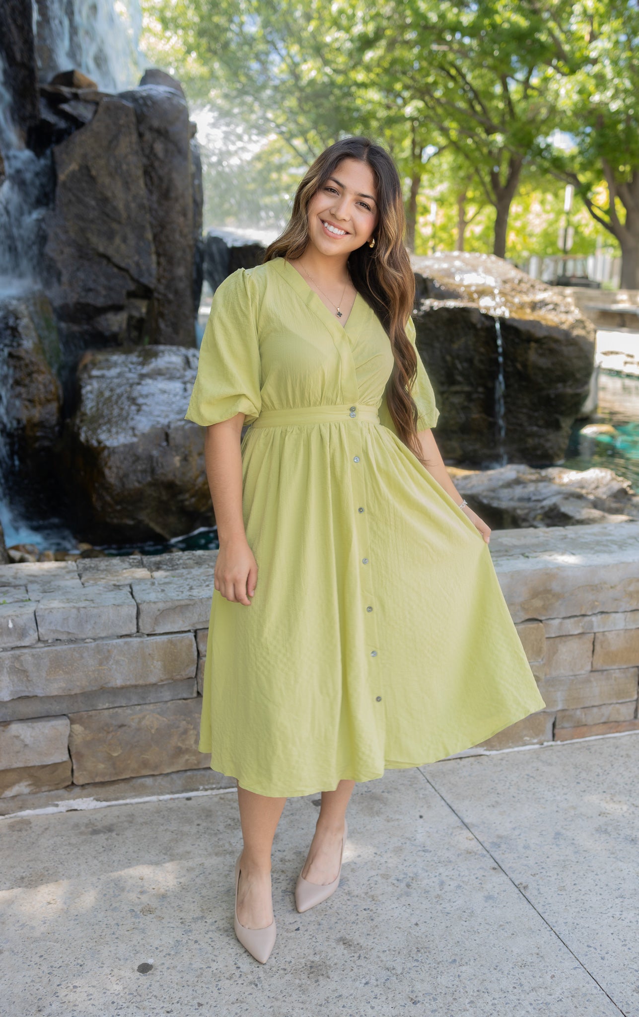 Alice Lime Midi Dress