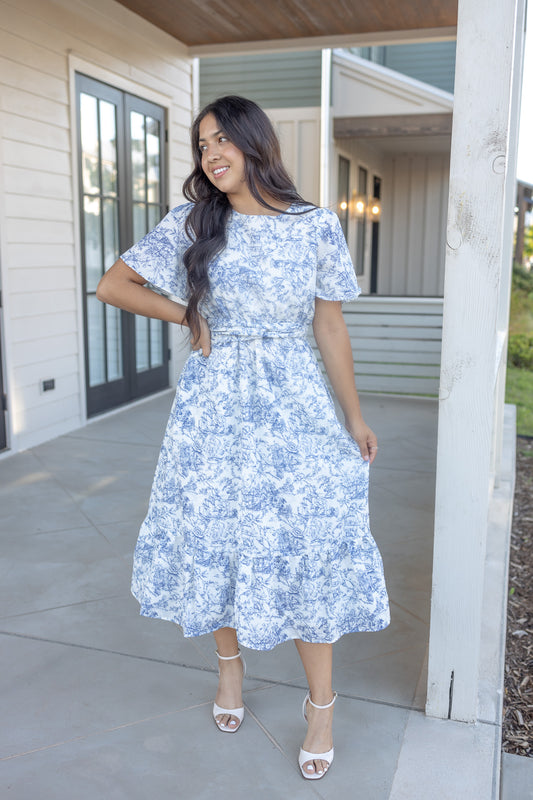 Jasmine Blue Midi Dress