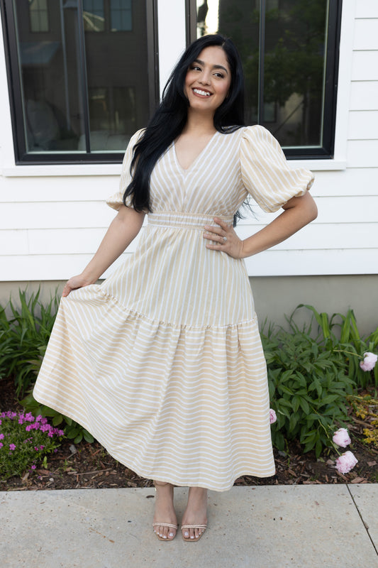 Aranza Yellow Midi Dress