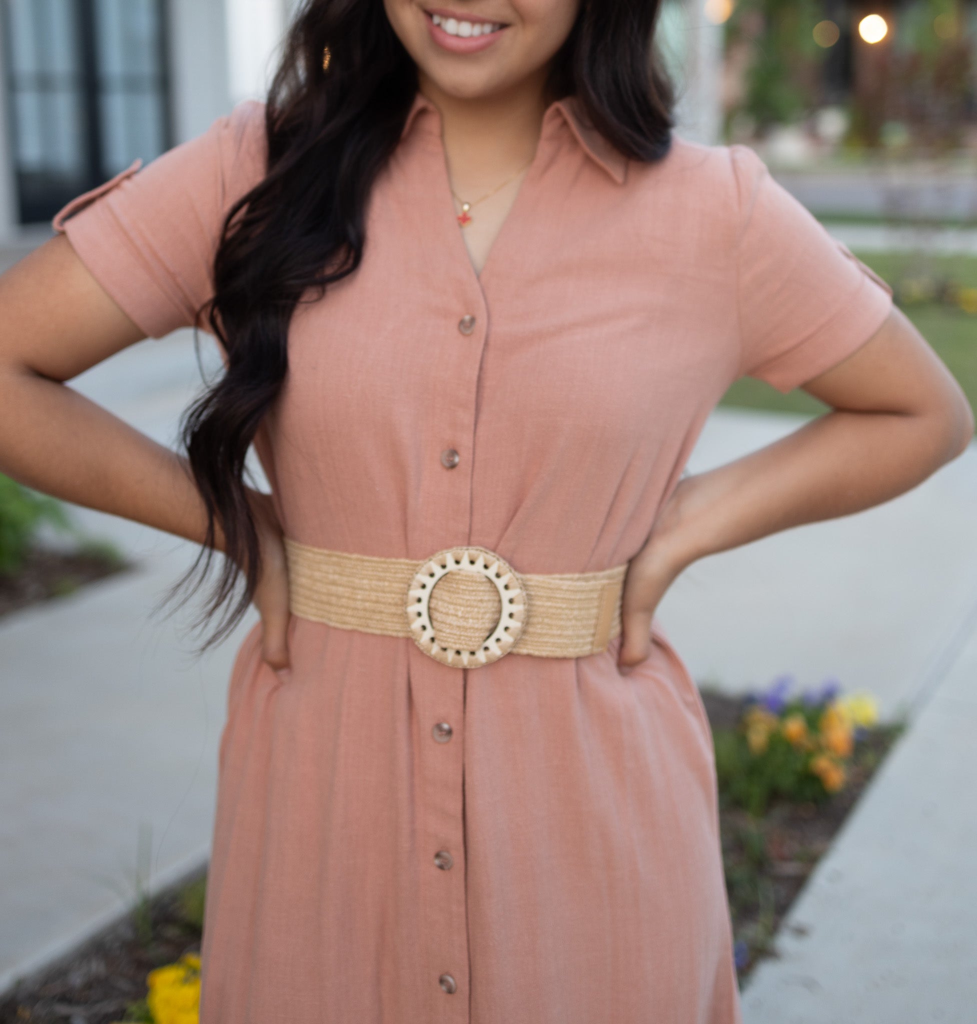 Sonia Peach Midi Dress