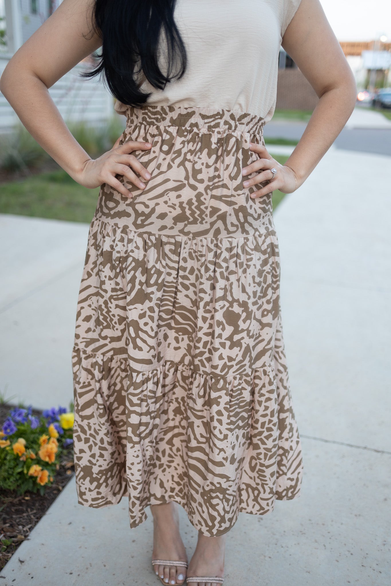 Coffee Tan Midi Skirt