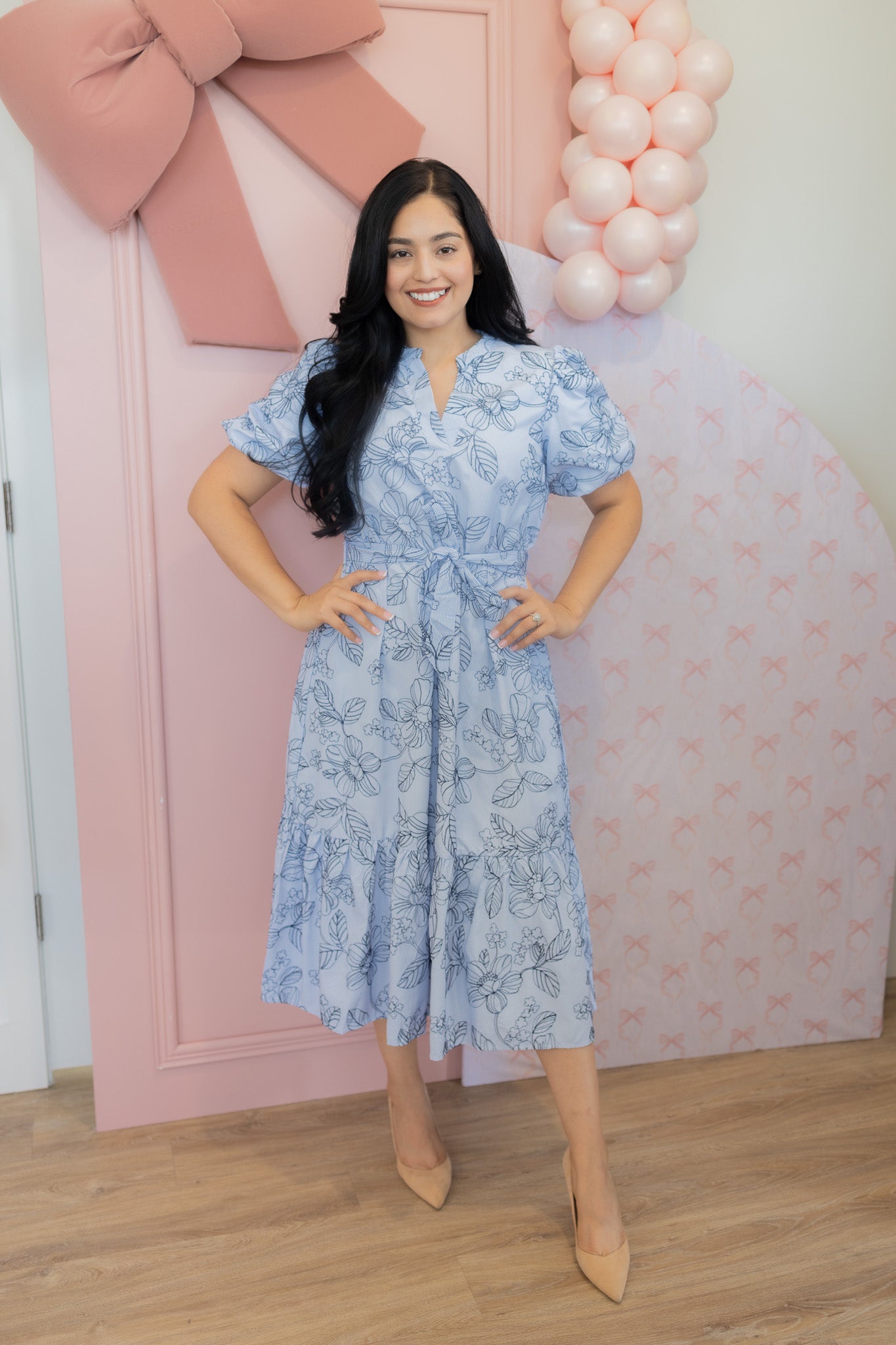 Andrea Blue Midi Dress