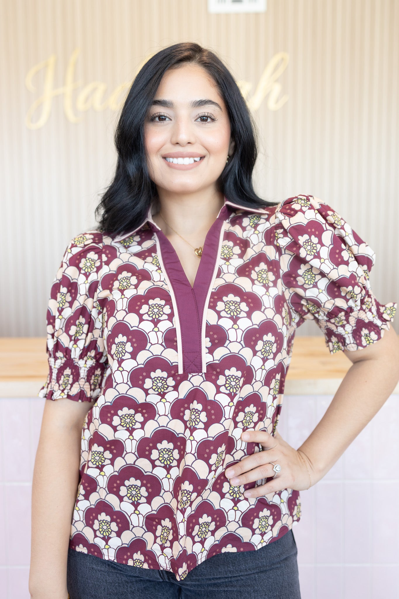 Lissa Burgundy Blouse