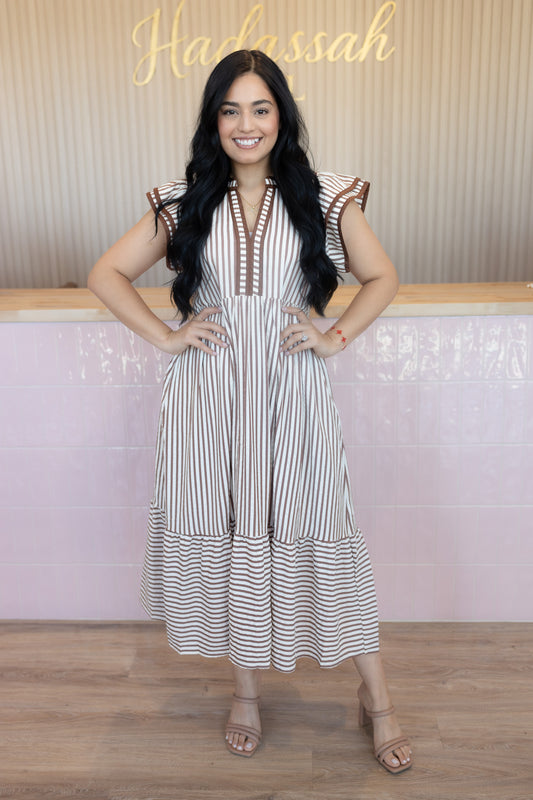 Sidney Brown Midi Dress