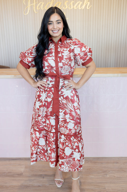 Aitana Brick Midi Dress