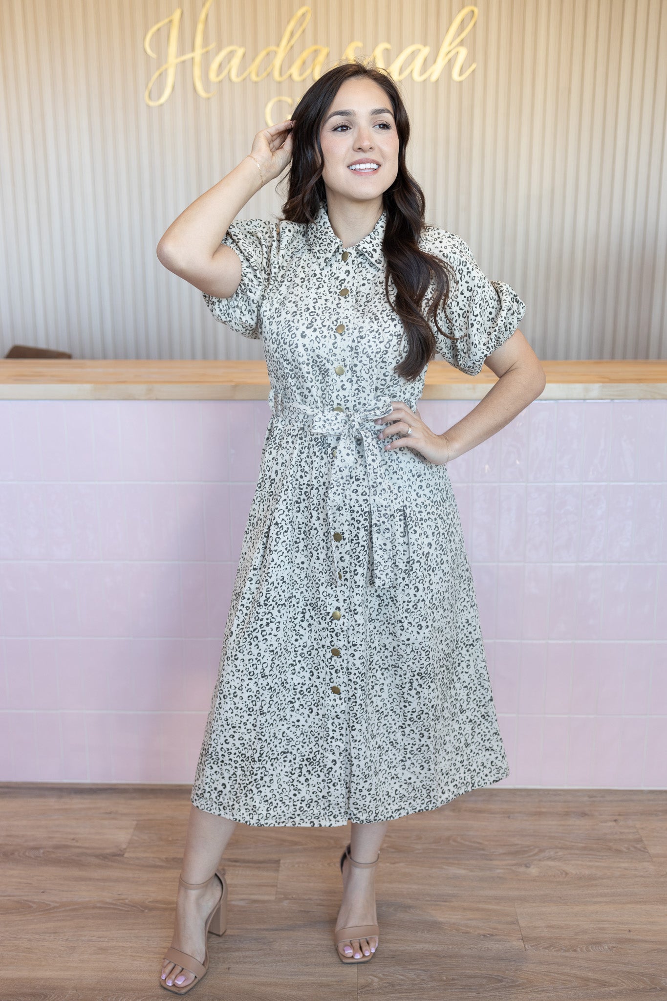 Keiry Leopard Midi Dress