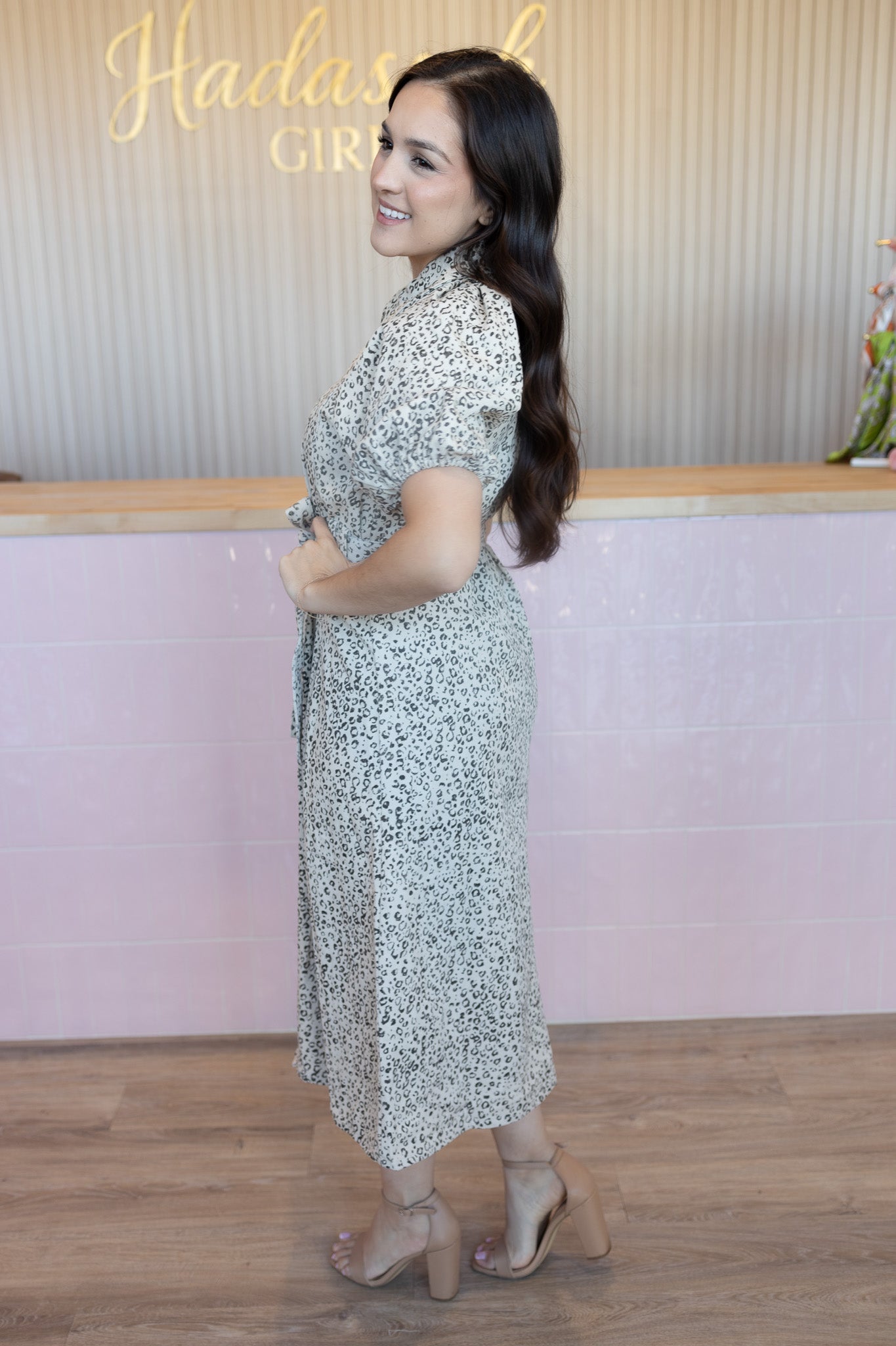 Keiry Leopard Midi Dress