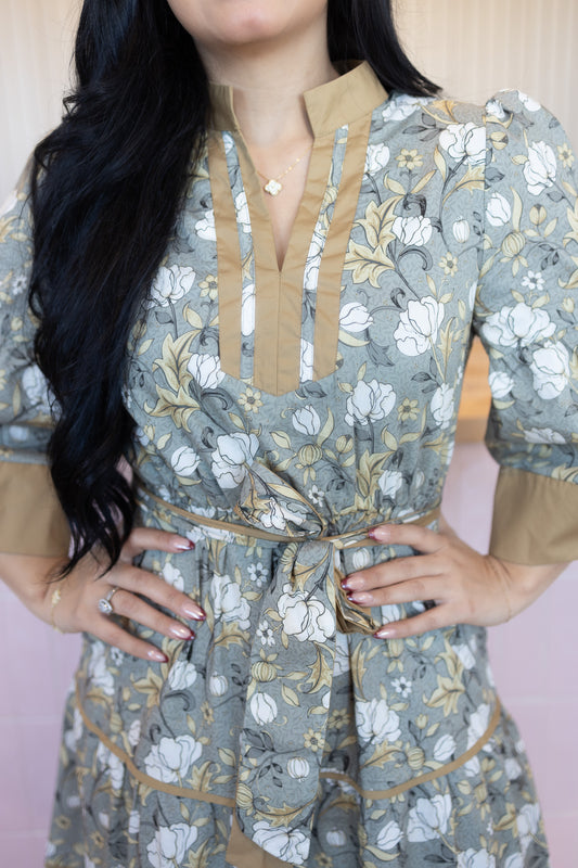 Evangeline Brown Midi Dress