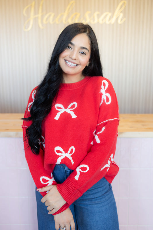 Red Bow Sweater