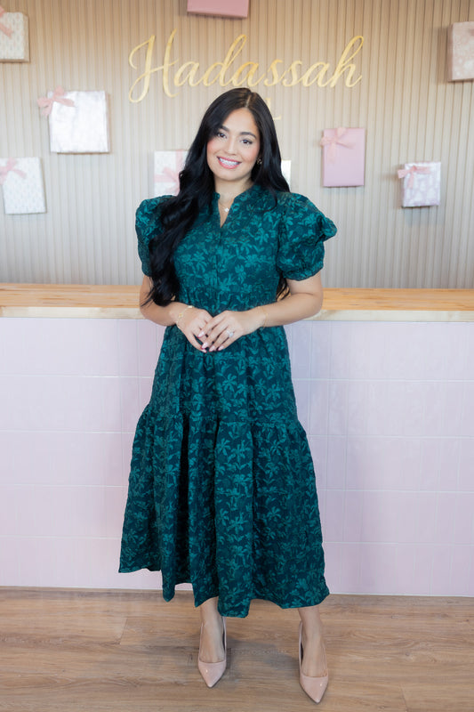 Asmery Green Midi Dress