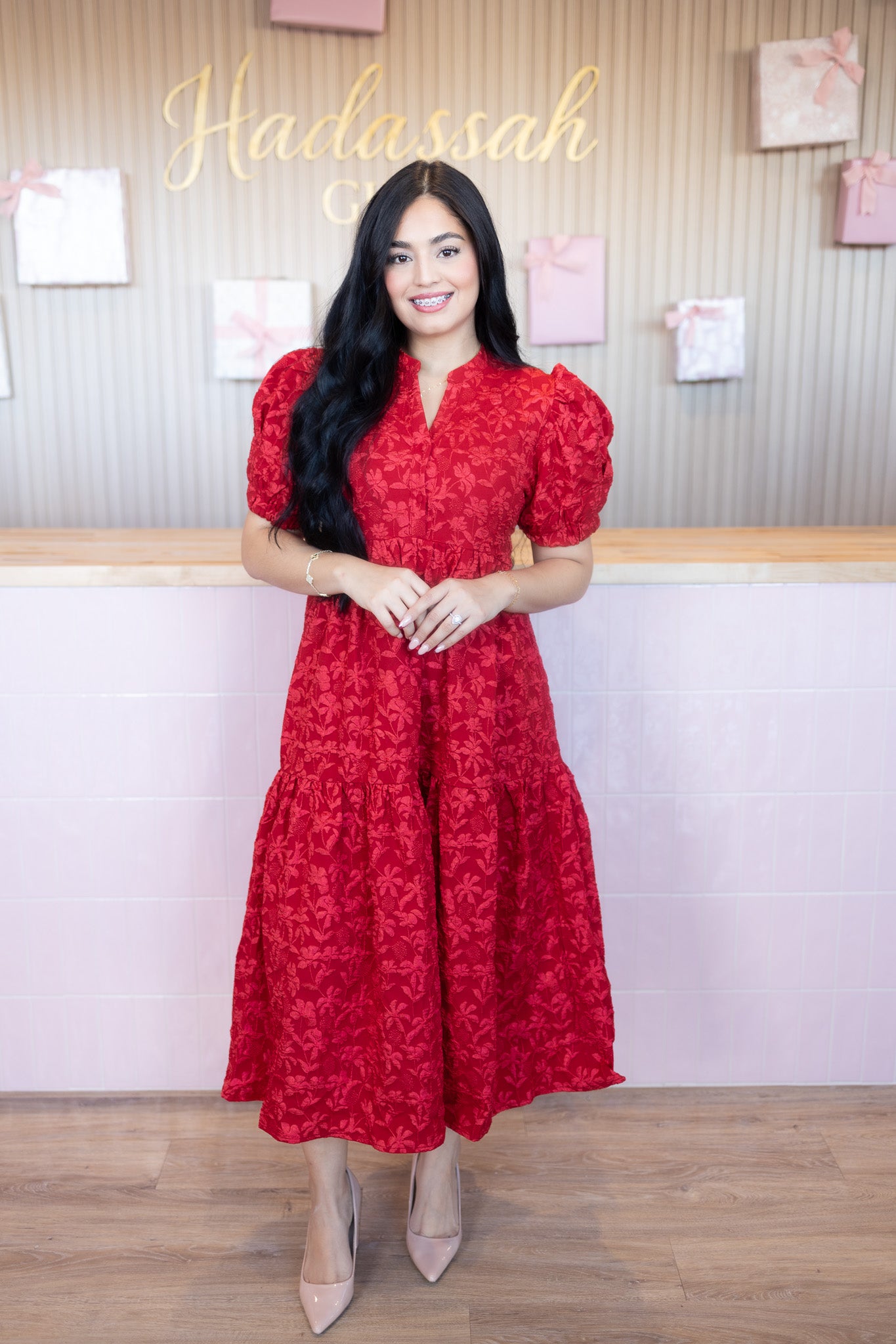 Asmery Red Midi Dress