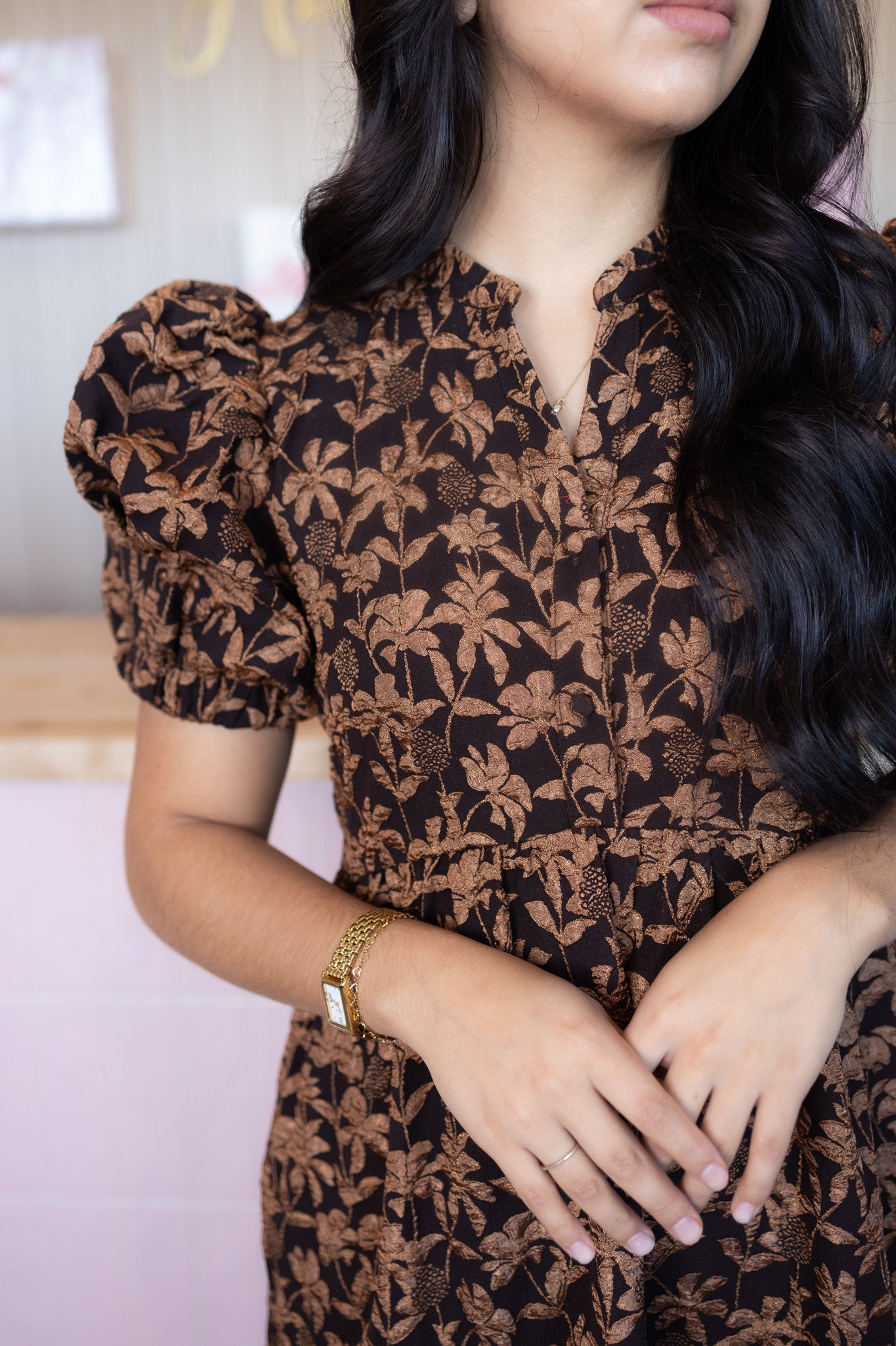 Asmery Brown Midi Dress