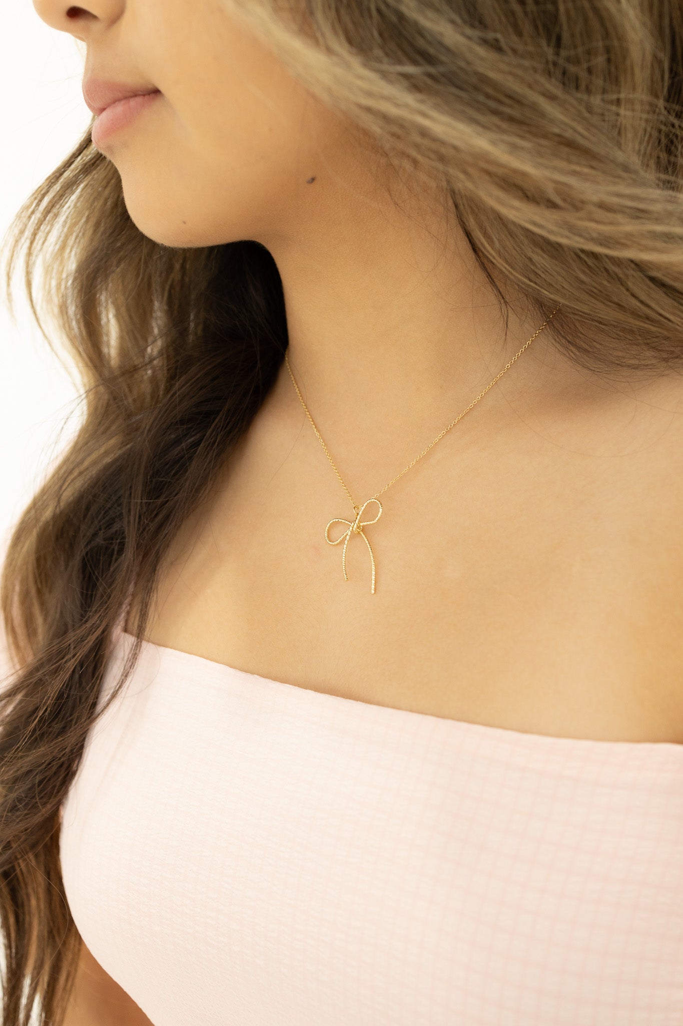 Gold Bow Necklace