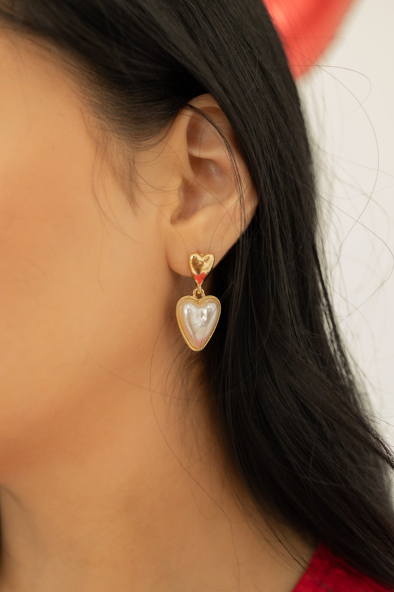 Pearl Heart Earrings