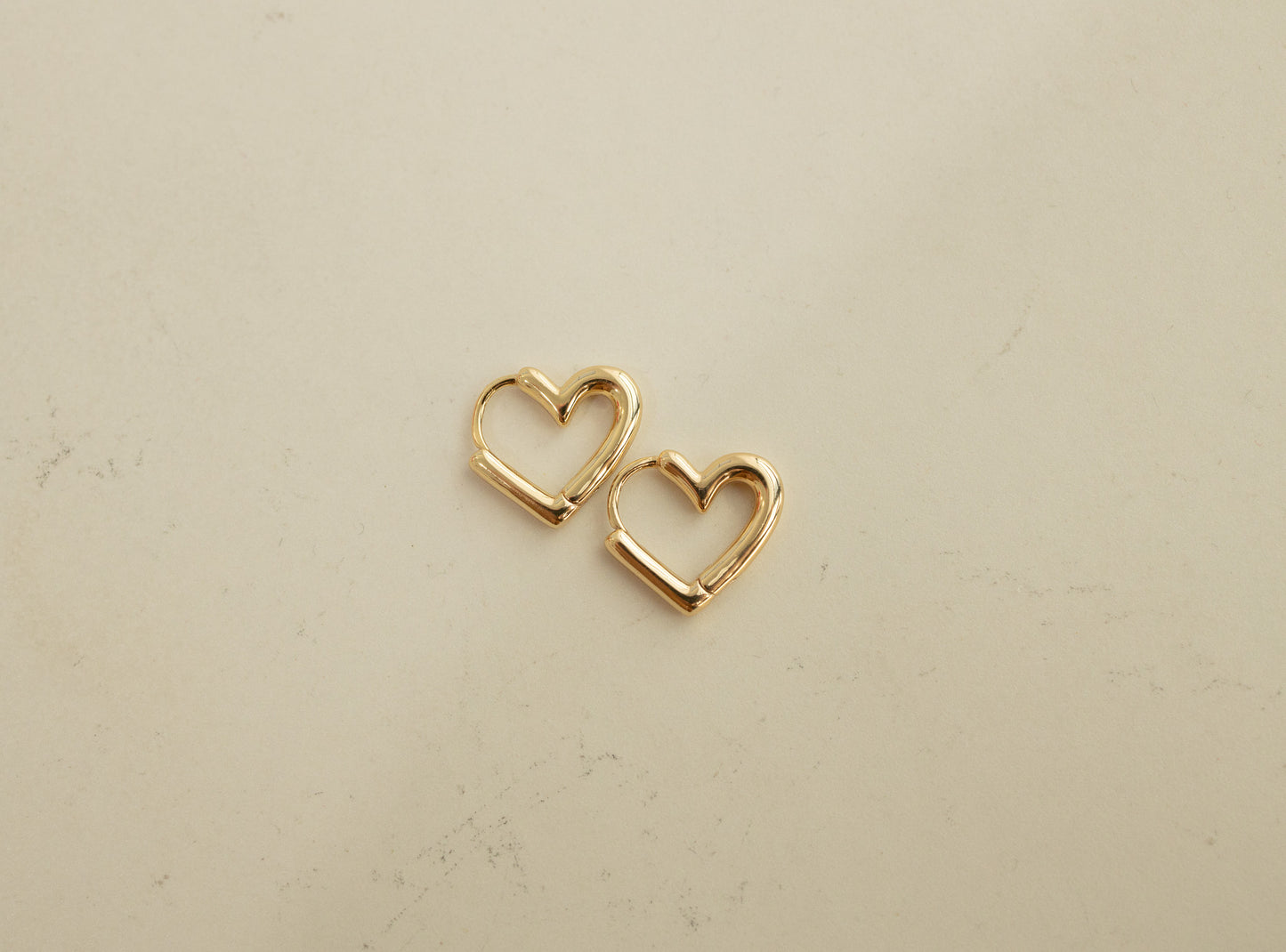 Gold-Dipped Heart Hoop Earrings