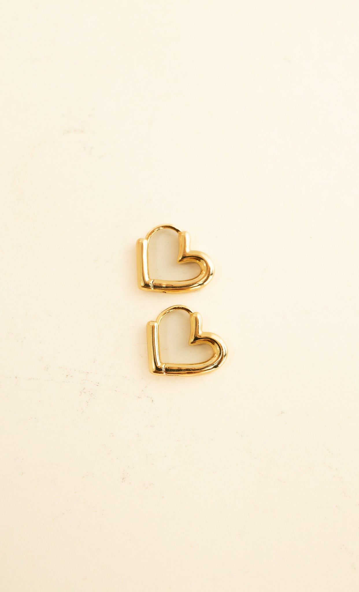 Gold-Dipped Heart Hoop Earrings