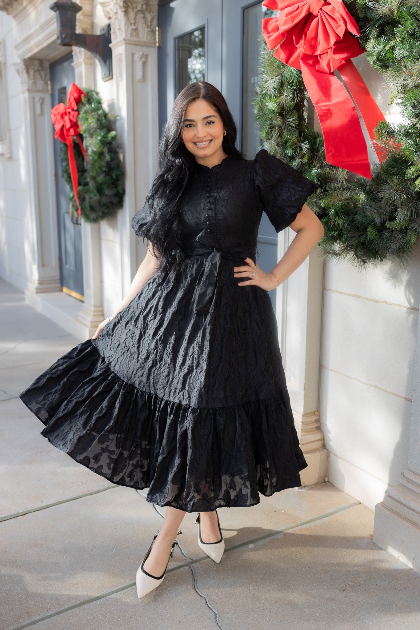 Ximena Black Midi Dress
