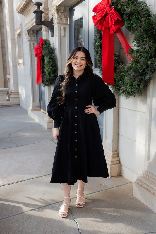 Anastasia Black Midi Dress