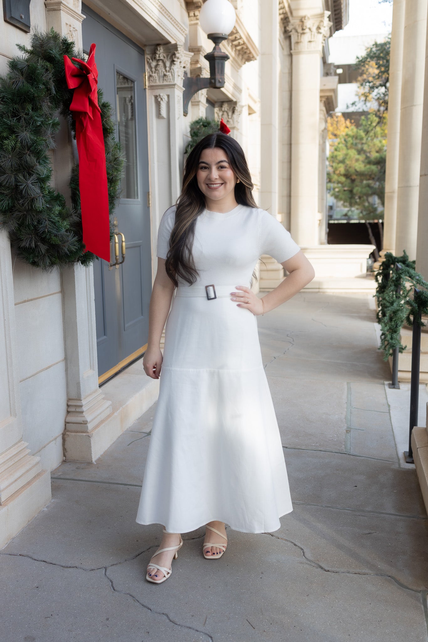 Joely White Midi Dress