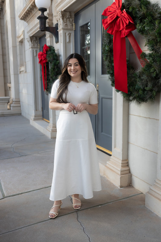 Joely White Midi Dress