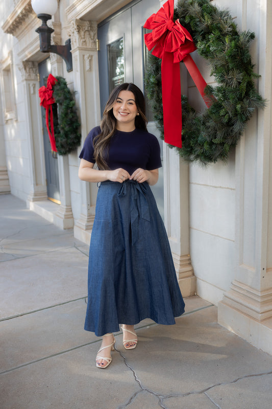 Jeymi Denim Midi Dress