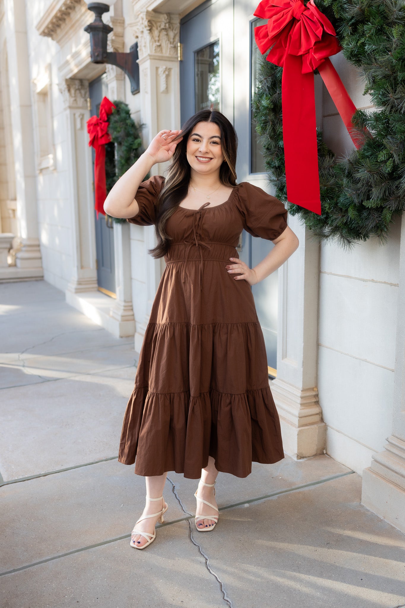 Everleigh Brown Midi Dress