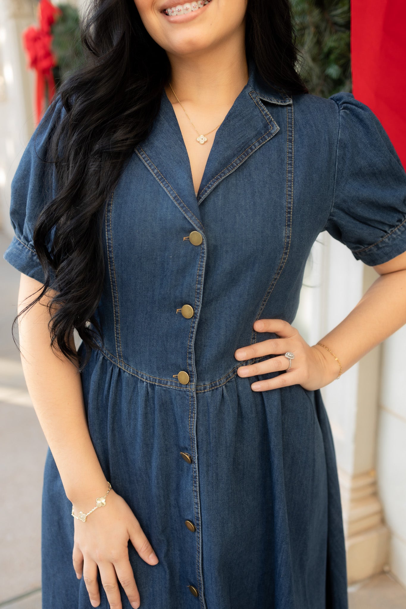 Aurora denim Midi Dress