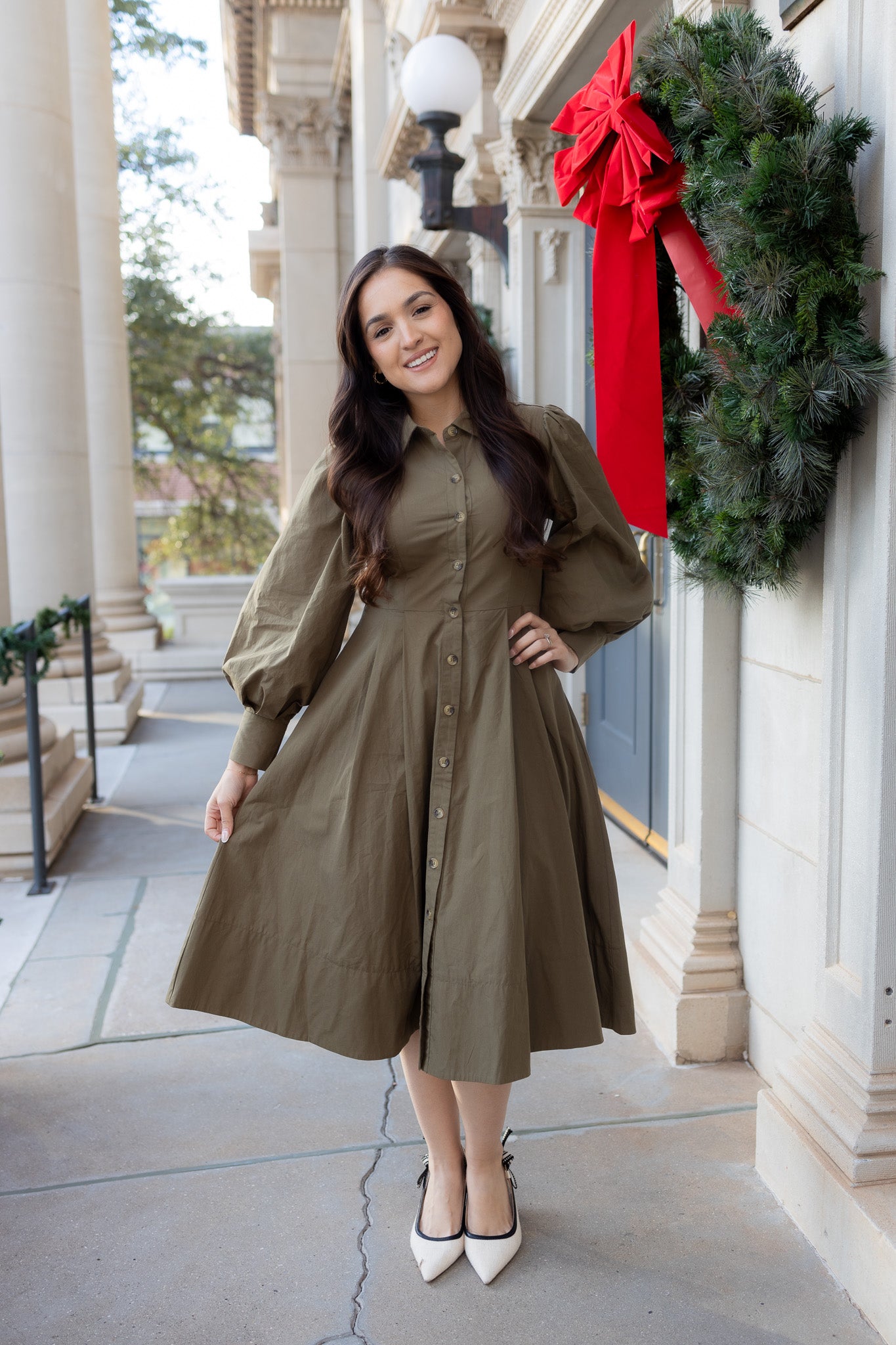 Anastasia Olive Midi Dress