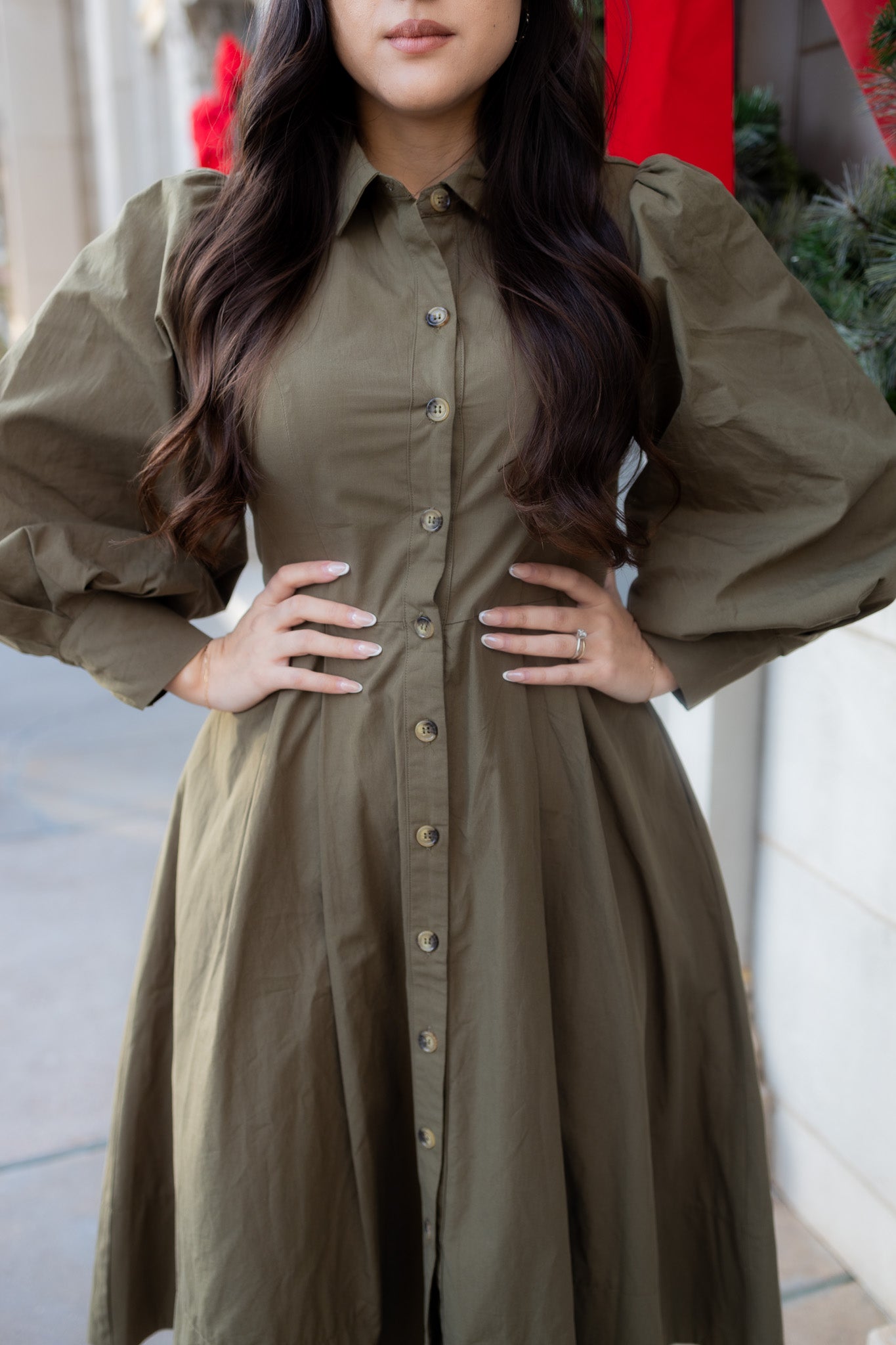 Anastasia Olive Midi Dress