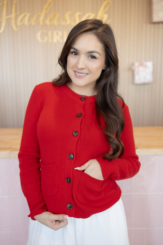 Natalie Red Cardigan