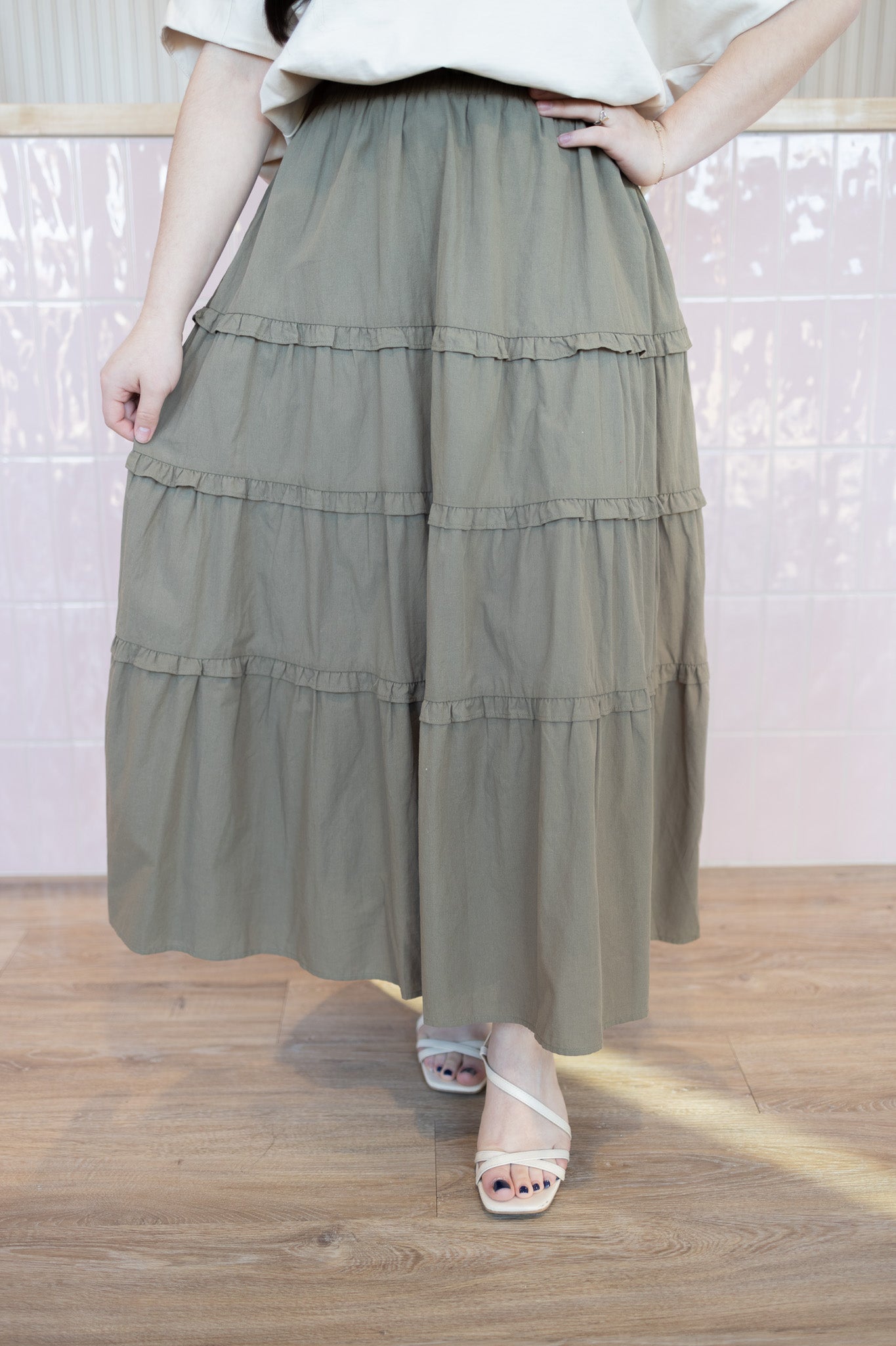 Raquel Green Maxi skirt