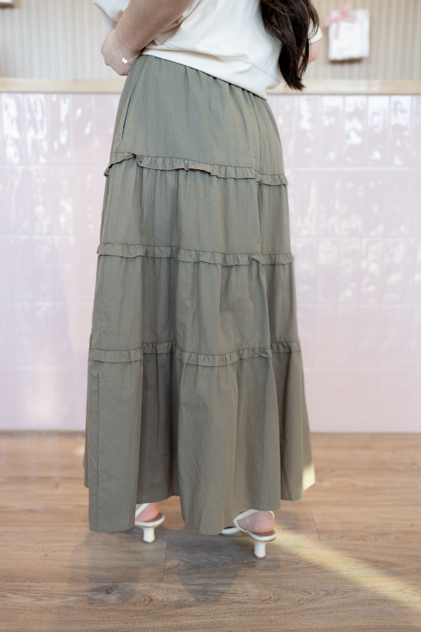 Raquel Green Maxi skirt