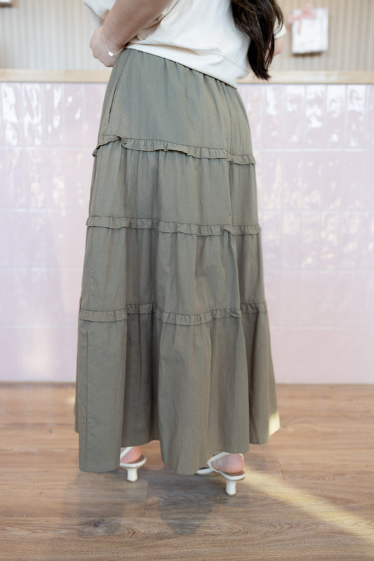 Raquel Green Maxi skirt