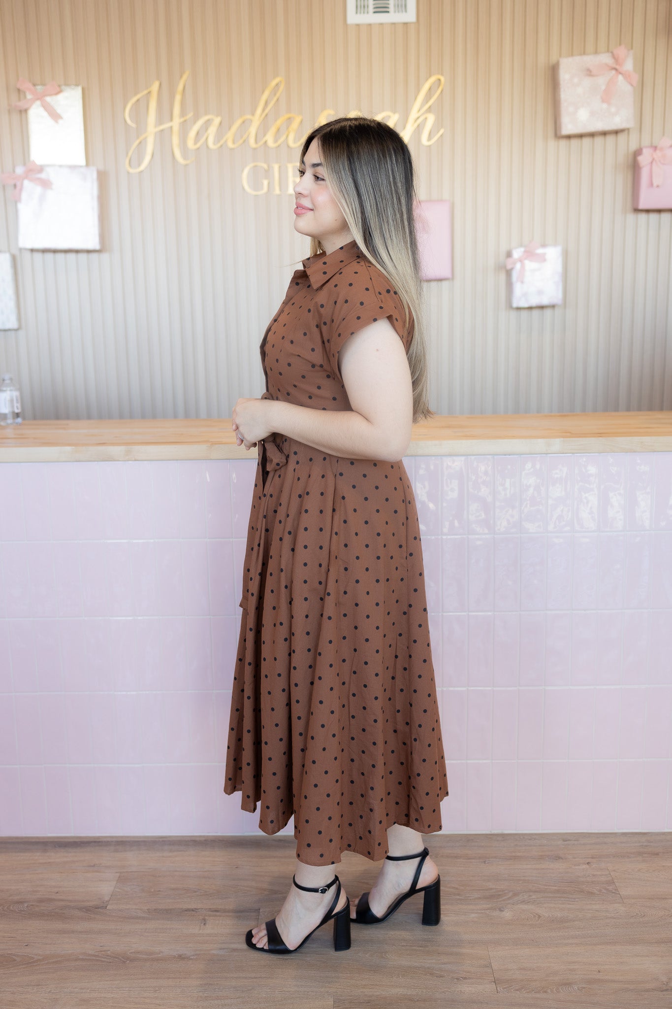 Clara Brown Polka Dot Maxi Dress