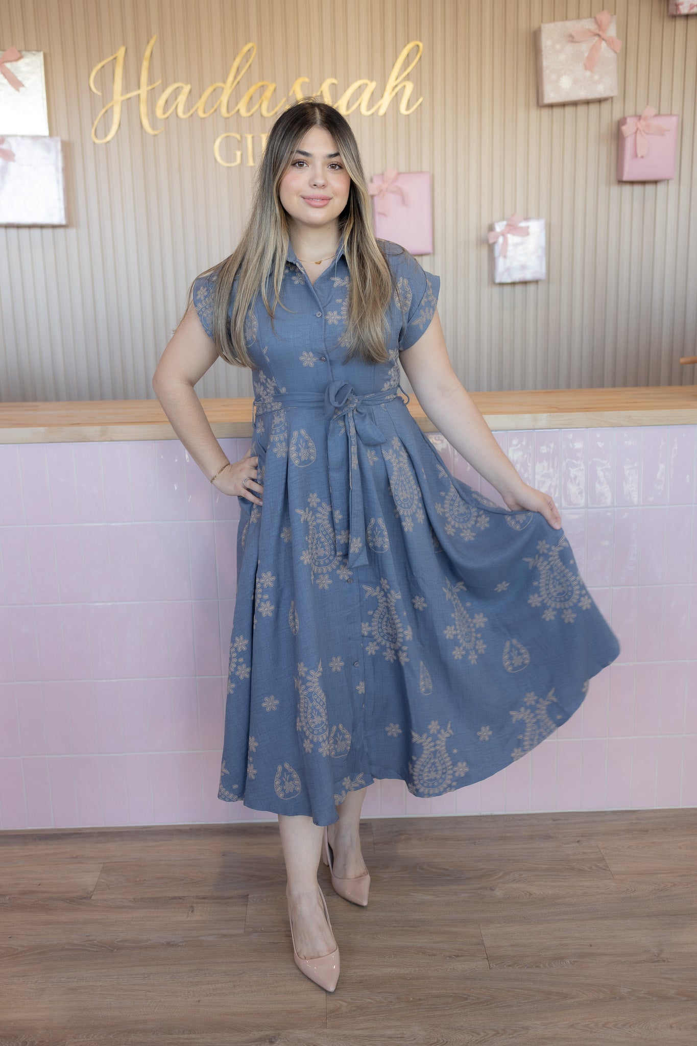 Eloise Denim Blue Maxi Dress