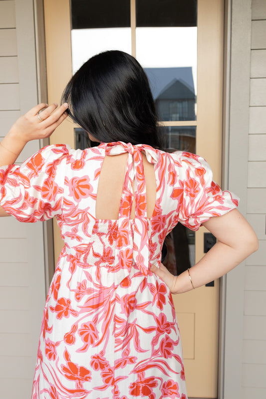 Peony Floral Midi Dress