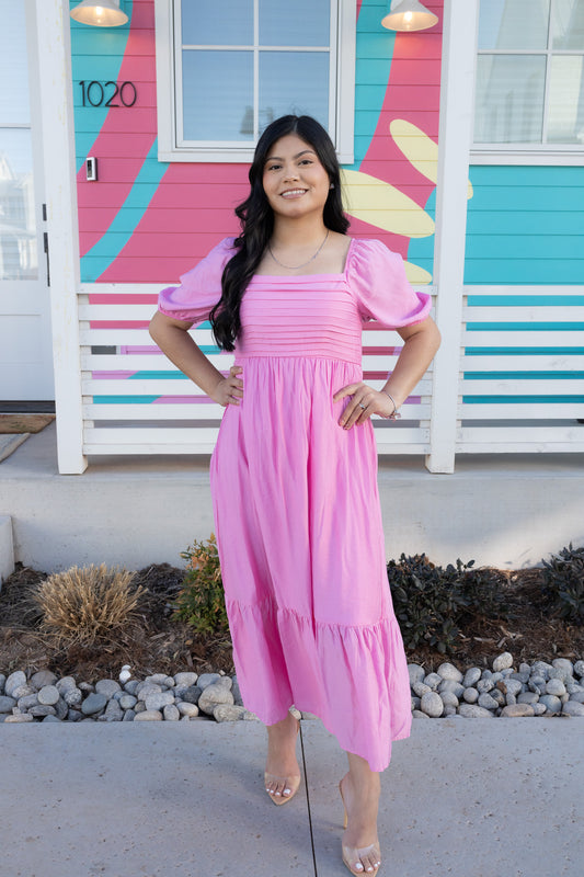 Norah Pink Midi Dress