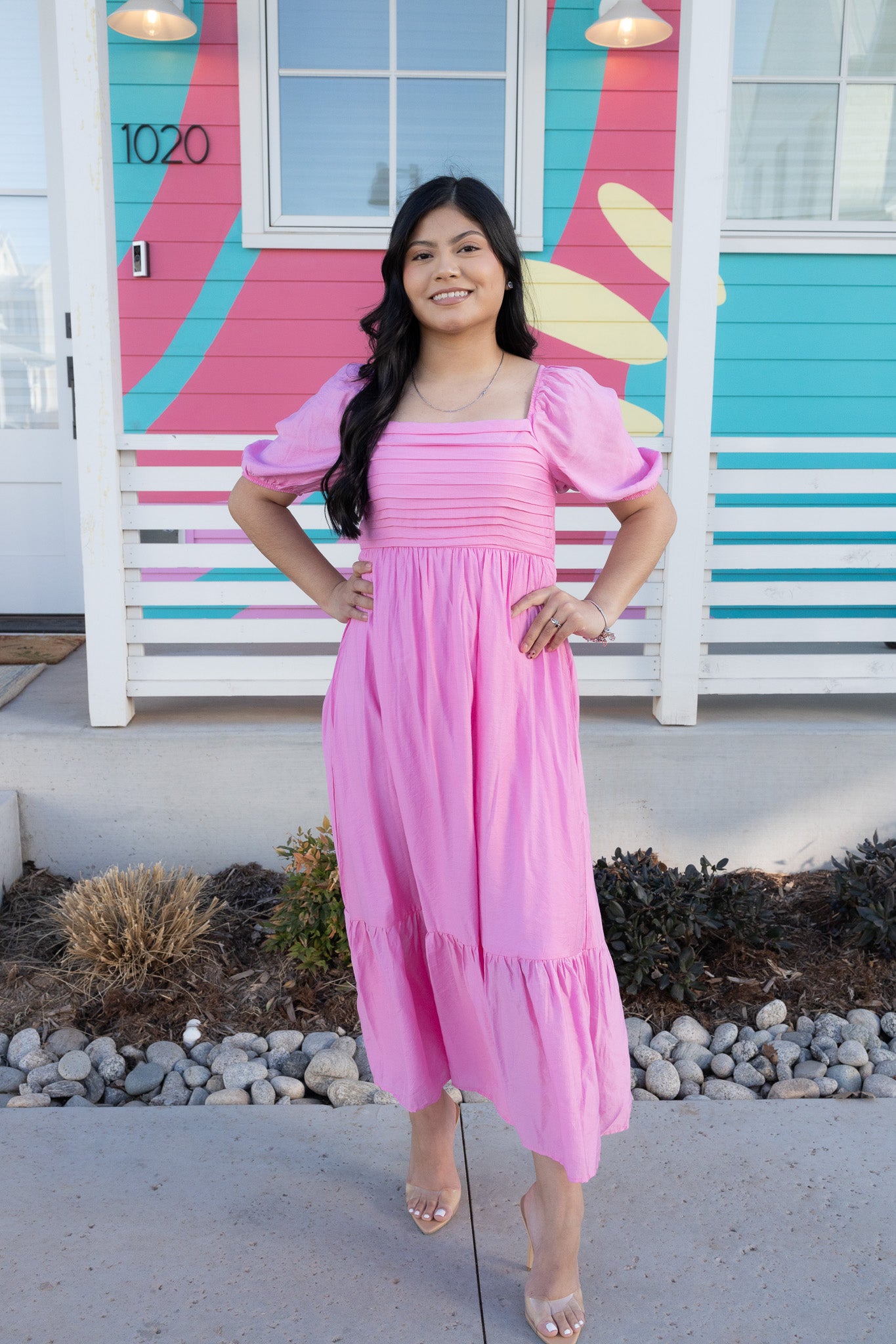Norah Pink Midi Dress