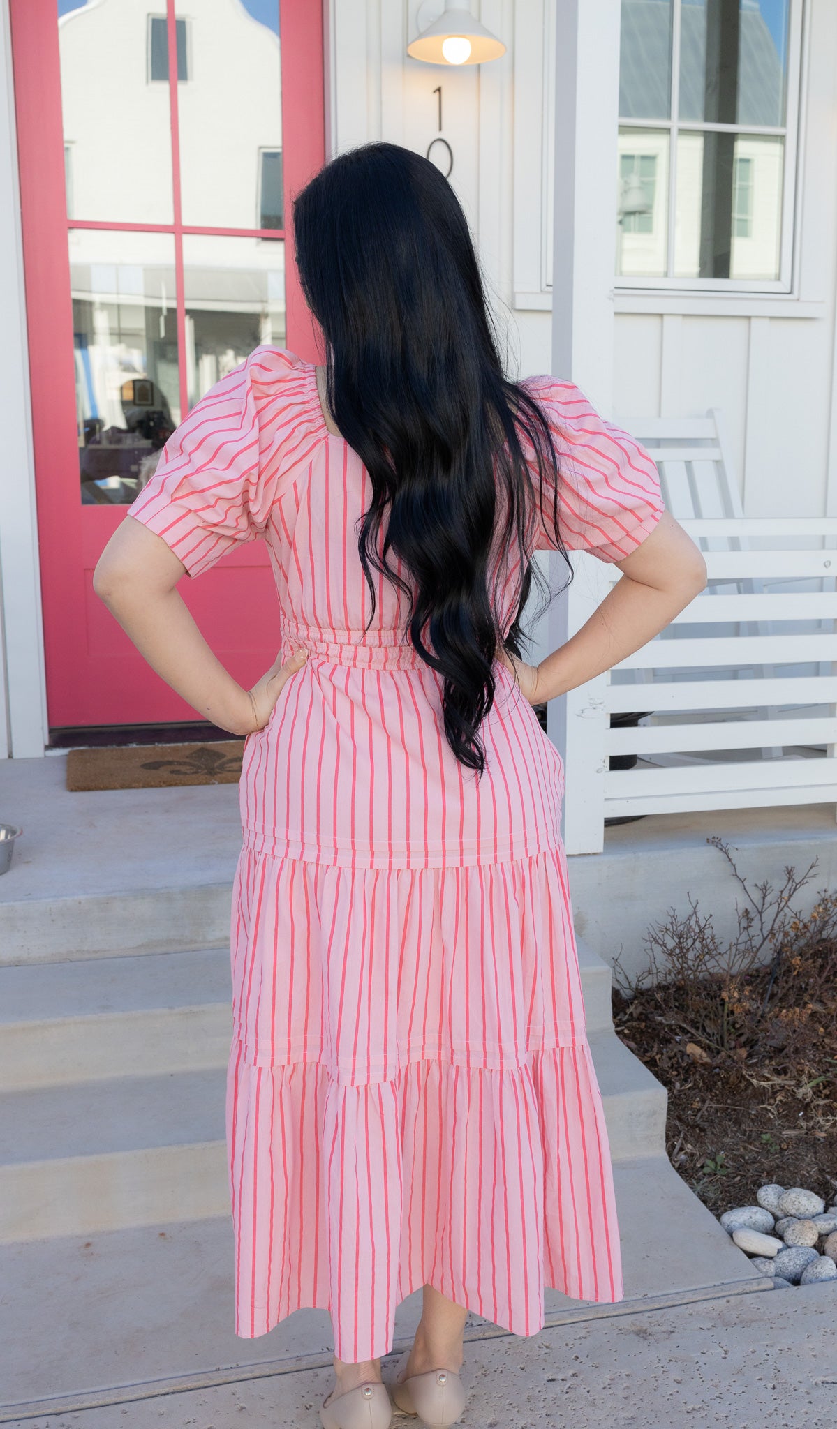 Elina Pink Midi Dress
