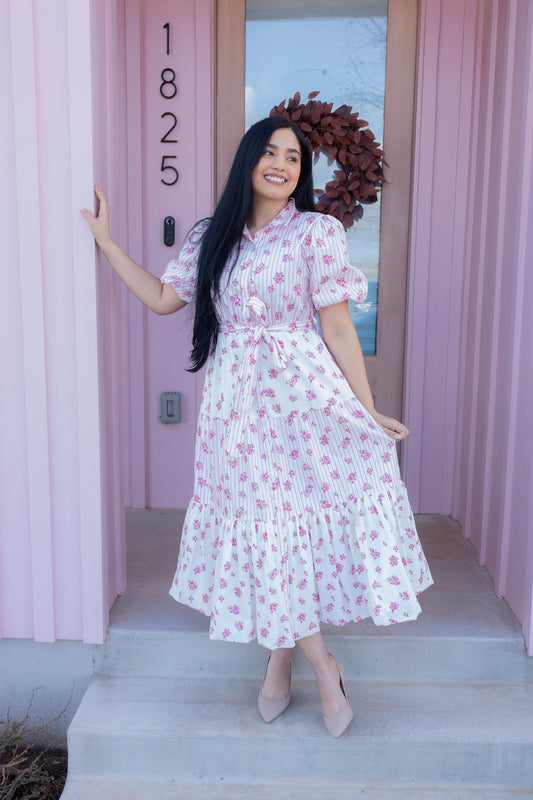 Babydoll Pink Midi Dress