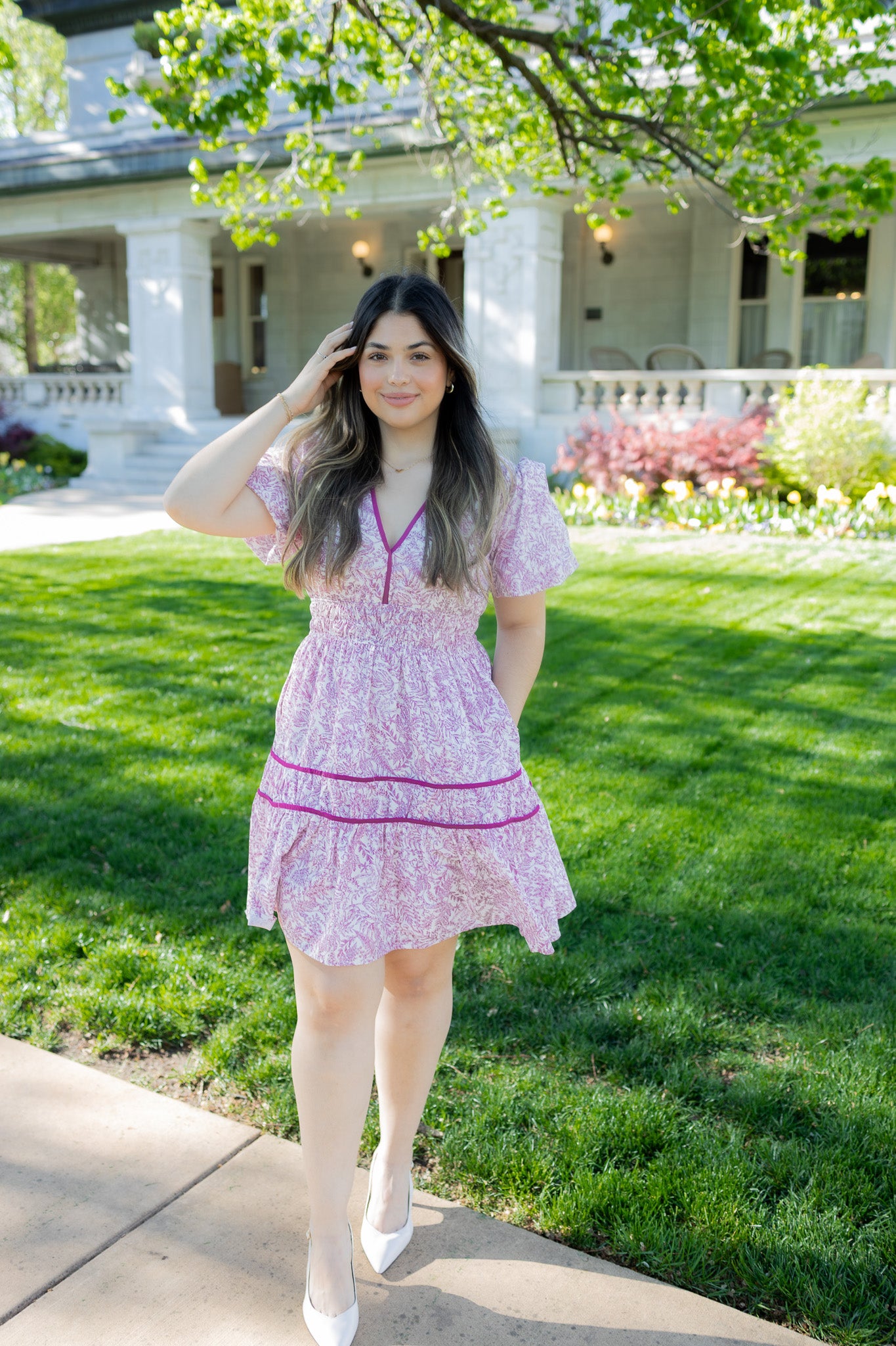Rosy darling midi dress