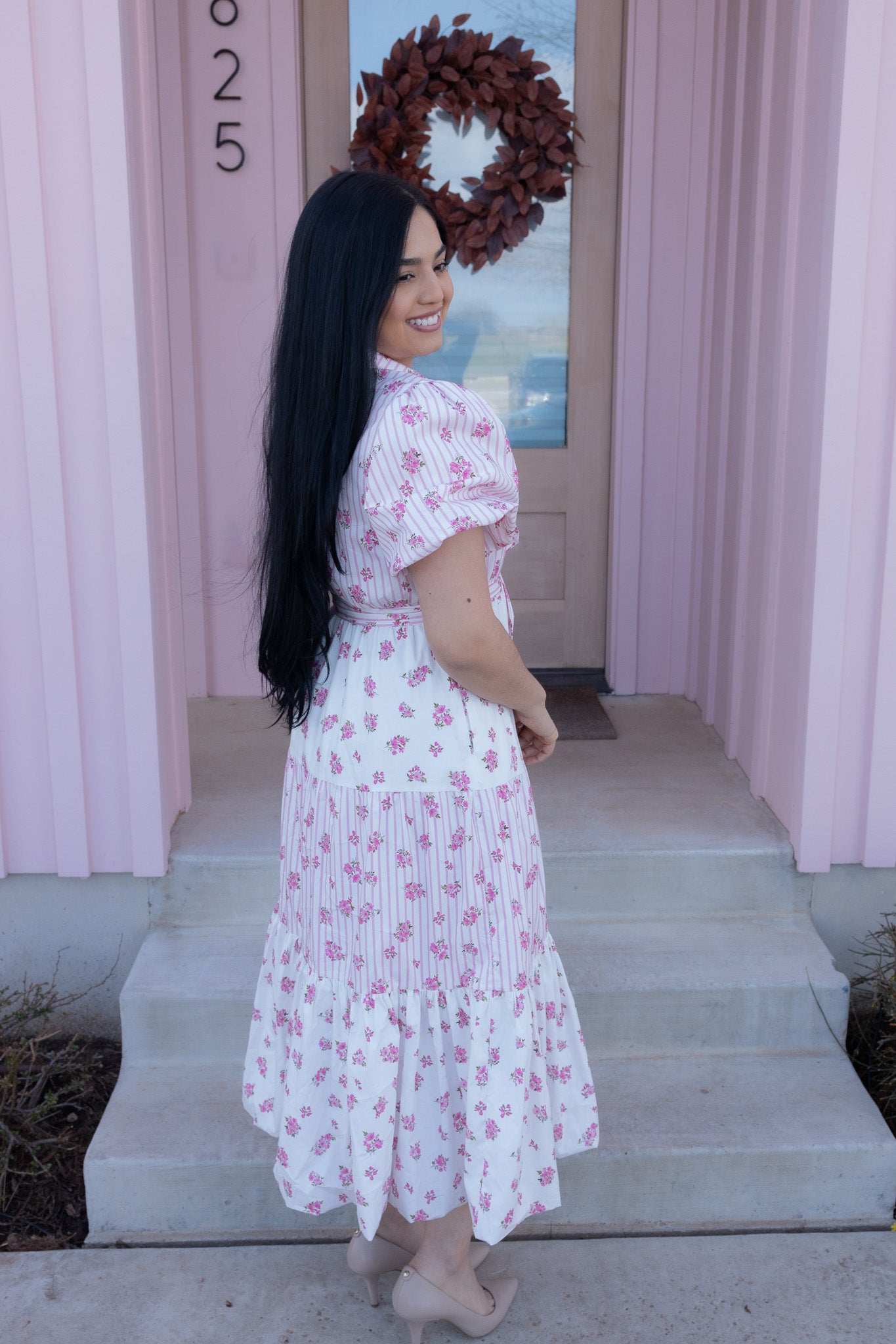 Babydoll Pink Midi Dress