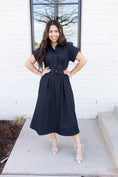 Load image into Gallery viewer, Sweet Rose Black Midi Dress

