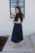 Load image into Gallery viewer, Sweet Rose Black Midi Dress
