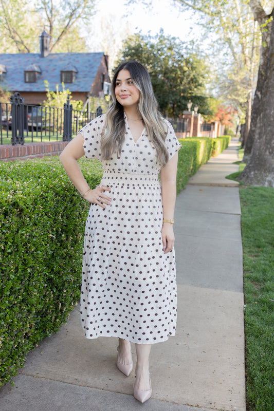 Tawny dot darling dress