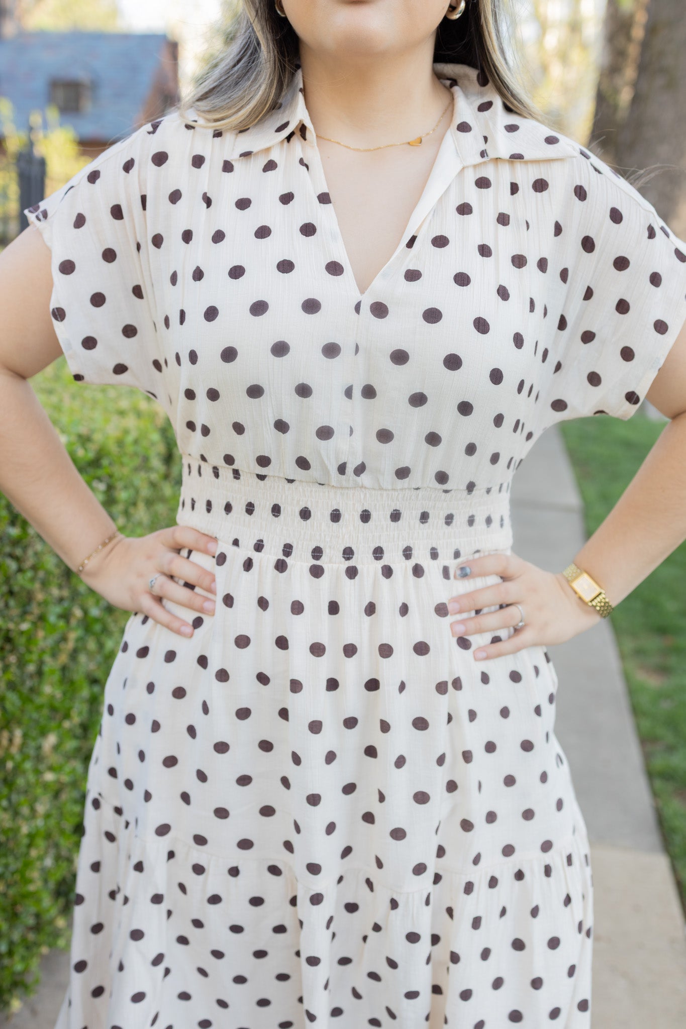 Tawny dot darling dress