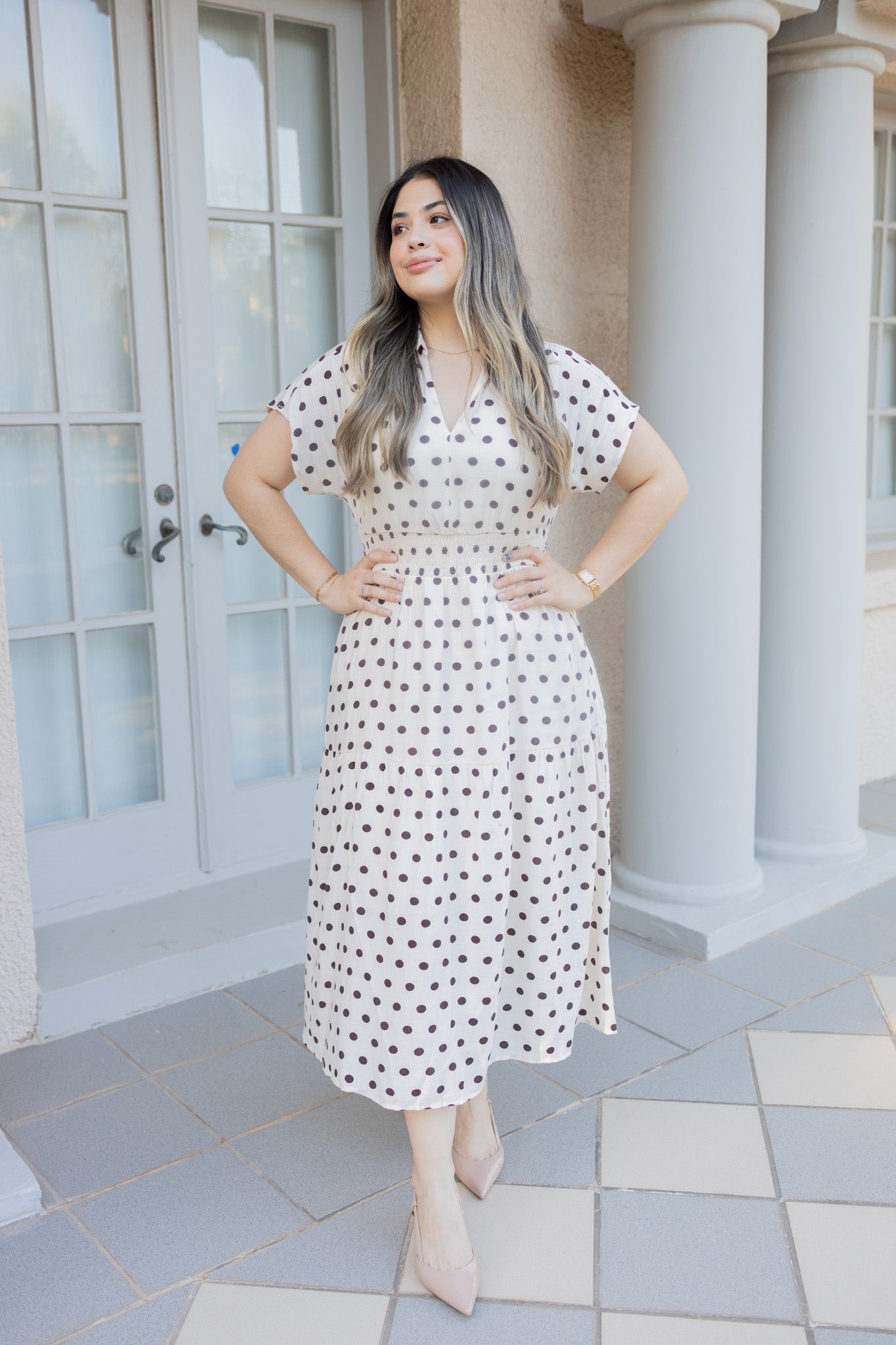 Tawny dot darling dress